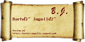 Barhó Jagelló névjegykártya